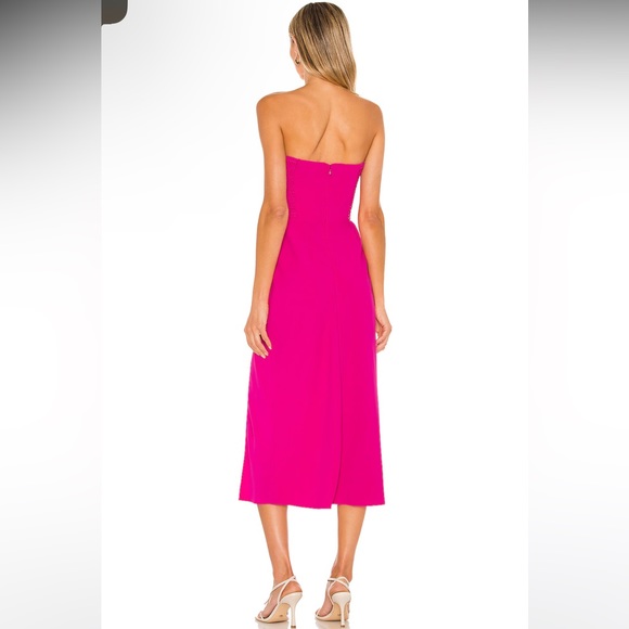 Amanda Uprichard Dress Women XL Pink Mandy Midi Sheath Strapless Event Formal - Picture 5 of 7